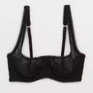 Aerie Real Power Embroidery Unlined Bra